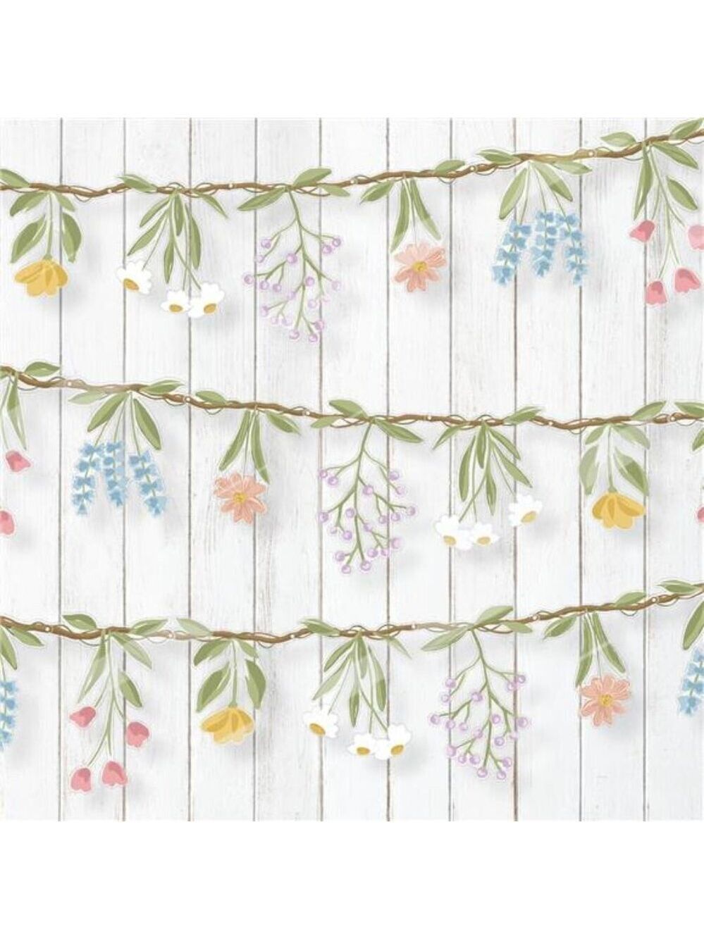 Wildflower Garland Flower Banner 2pcs Woodland Party Baby Shower Fairy Decor